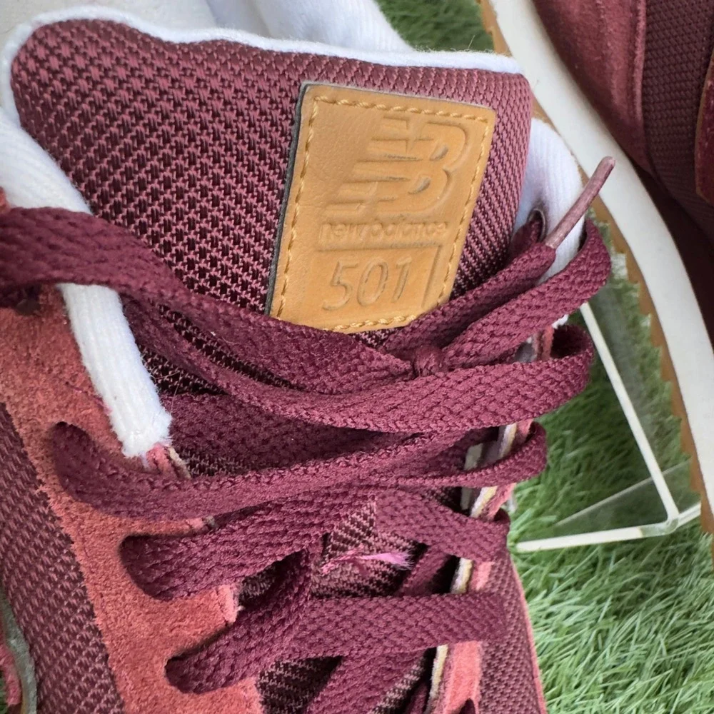 New Balance 501 Ripple Sole Burgundy Tan Gum Sneakers MZ501AAB Mens Size 10.5 US